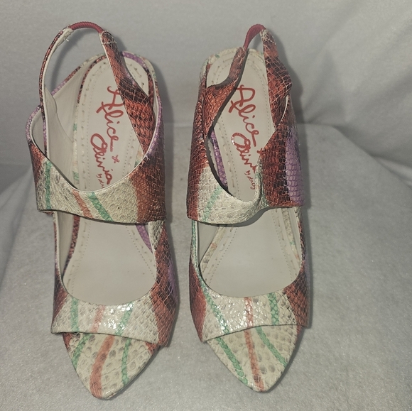 Alice+Olivia Multicolor Animal Print Womens Wedged Sandals Sz 8.5 Festive,Party - Picture 3 of 11